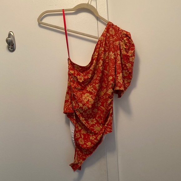 Free People Tops - Free people floral one shoulder bodysuit